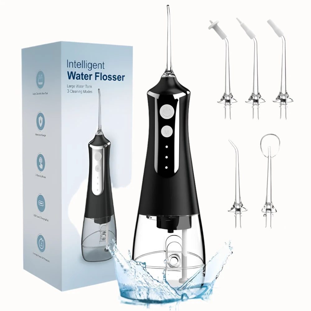 Rechargeable Water Flosser with 5 Nozzles